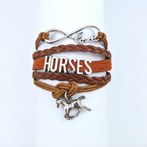Horses Multi Strand Leather Bracelet